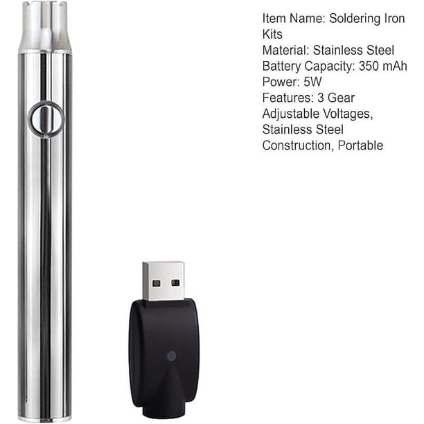 Kits de soldador de hilo para herramientas y mejoras para el hogar, 3 velocidades, voltajes ajustables, batería de 650 mAh, bolígrafo con adaptador USB, kits de herramientas de soldadura, soldador elé