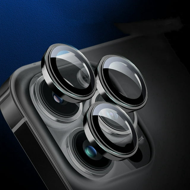 1 Juego de Protector de cámara de Metal para iPhone 15 16 Pro Max 14 Plus 13, anillo de aleación de cristal para lente para iphone 15pro, tapa de lente trasera