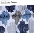 thumbnail image 1 of Volkmi 10CM 2Pcs Morocco Print Polyester Cotton Kitchen Tiers Room-Darkening Rod Pocket Small Window Curtain Set (Dark blue grey), 1 of 1