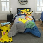 Pokemon: Pikachu, Charmander, Squirtle & Bulbasaur Twin Comforter & Sheet Set   BONUS SHAM (5 Piece Bed in A Bag)