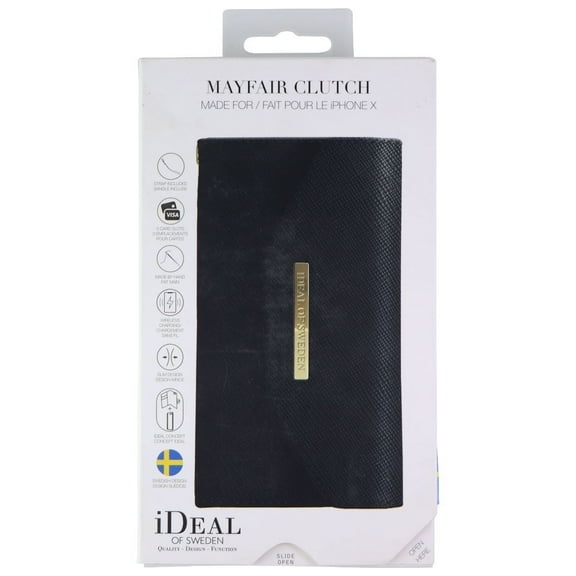 iDeal of Sweden Mayfair Clutch Wallet Case for iPhone Xs/X - Black
