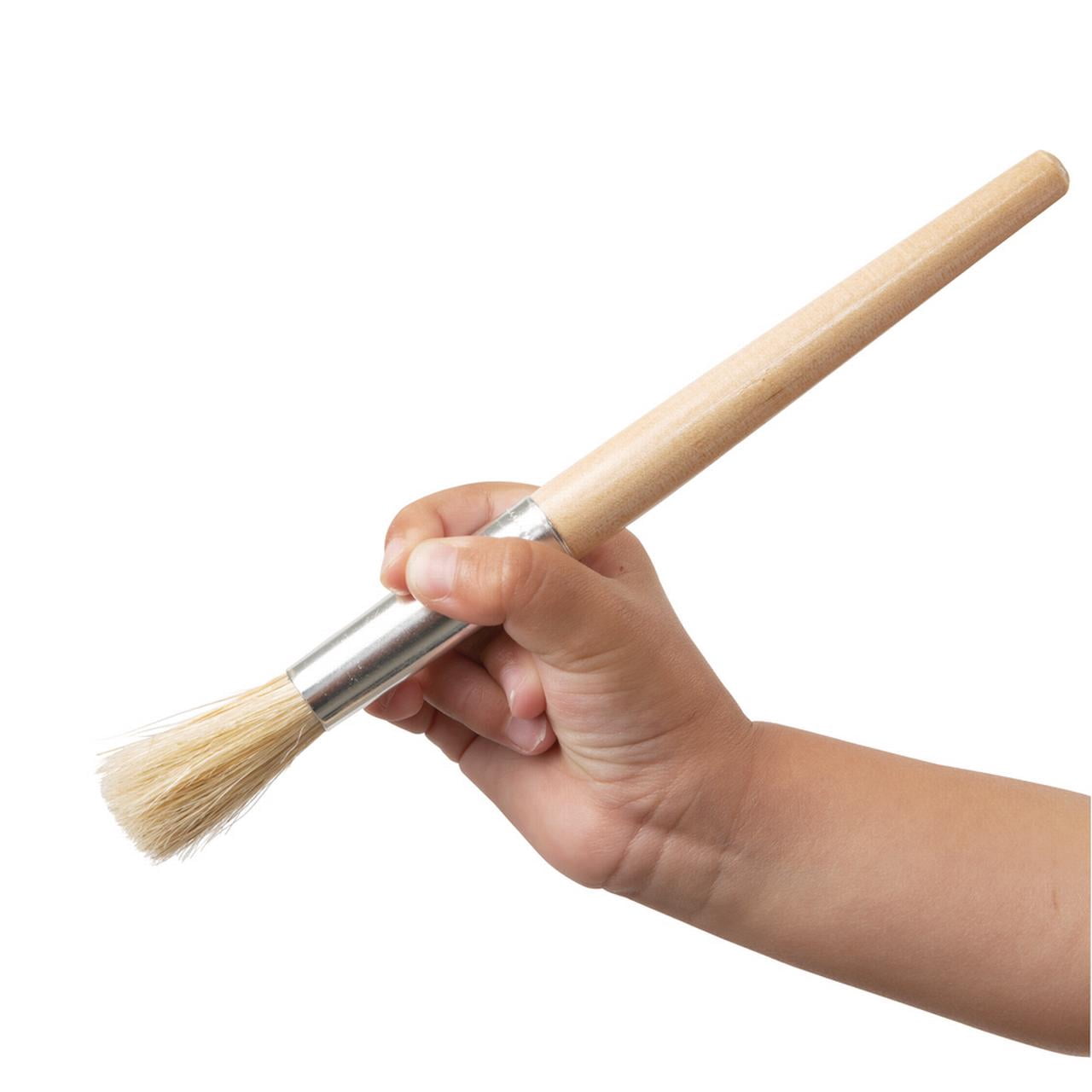 Colorations Classic Wooden Chubby Brushes - Set of 24