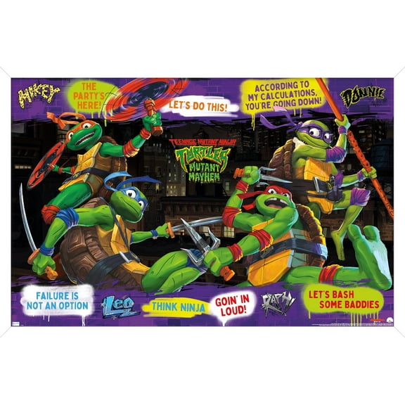 Teenage Mutant Ninja Turtles: Mutant Mayhem - Phrases Wall Poster, 14.725" x 22.375" Framed