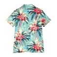 thumbnail image 4 of MDUKONU Womens Summer Hawaiian Shirts Soft Cool Floral Tropical Print T-Shirt Button Down V Neck Short Sleeve Tee Tops Green S, 4 of 5