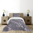thumbnail image 4 of Ambesonne Floral Quilted Bedspread Set 2 Pcs, Japanese Sakura, Twin Size, Taupe Pale Pink, 4 of 5