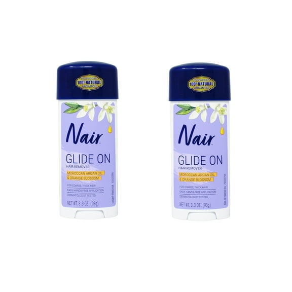 Nair Hair Remover Cream Glides Away Nourish Argan Oil and Orange Blossom 3.3 Oz., Pack of 2