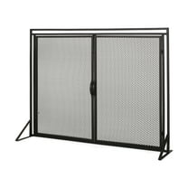 Noble House Cartwright Iron Fireplace Screen, Matte Black