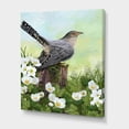 thumbnail image 3 of Cuckoo Bird On An Old Stump and White Flowers 24 in x 32 in Painting Canvas Art Print, by Designart, 3 of 4