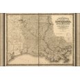 thumbnail image 1 of 24"x36" Gallery Poster, Colton's map of the state of Louisiana 1863, 1 of 1