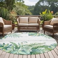 thumbnail image 4 of Tropical Leaves Round Area Rug 6Ft Washable Circle Rugs for Bathroom Office, Green Monstera Palm Leaves Summer Wood Gray Non-Slip Carpet Floor Mats Indoor Outdoor Carpet Runner Aesthetic Home Decor, 4 of 8