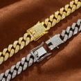thumbnail image 4 of Cadena cubana de 12 mm, ligera, de lujo, de aleación a juego, con diamantes de imitación, collar cubano para hombres y mujeres, 4 of 6
