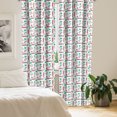 thumbnail image 2 of Ambesonne Vintage Curtains, Old Retro Style Pattern, Pair of 28"x84", Coral Black, 2 of 5