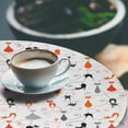thumbnail image 2 of Ambesonne Cat Fitted Round Tablecloth, Colorful Design Kitten Pattern, 45"- 56" Diameter, Multicolor White, 2 of 5