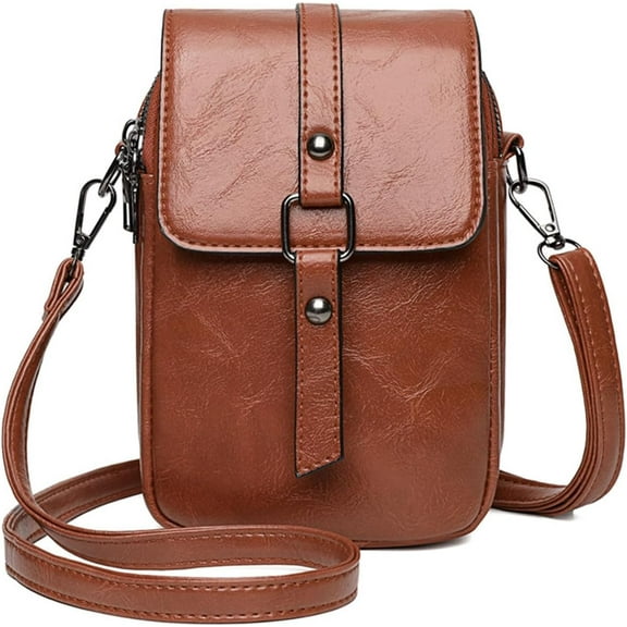 Leather Small Crossbody Bags For Women Shoulder Purse Women's Cell Phone Bags Wallet