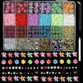 thumbnail image 2 of 1 Box Of Colorful Multi Style Resin Flower Soft Lily Nail Charms Sparkling Rhinestone Flat Bottom Pearl Nail Art Decoration DIY Accessories, 2 of 8