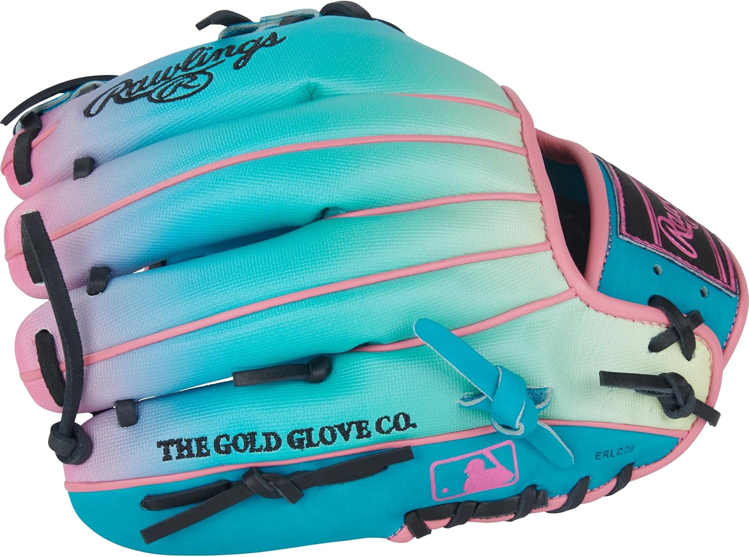 Rawlings | Heart of The Hide Baseball Glove | Funburst Series | Right Hand Throw | 11.5" | Infield | Pro I-Web | Teal/Pink/Black