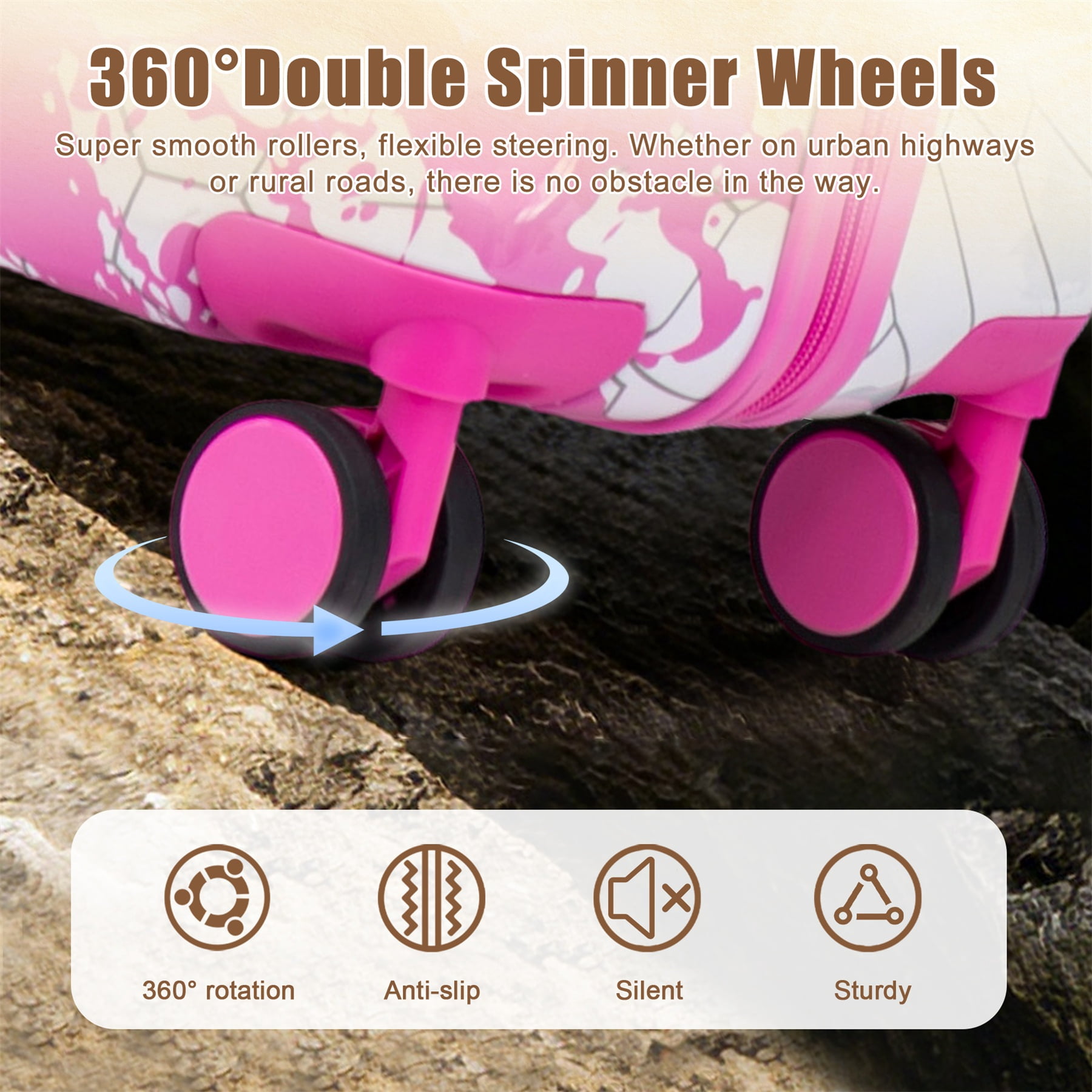 Alvantor 28" Luggage Hardside Suitcase With Spinner Wheels,Lightweight Luggage with TSA Lock Pink