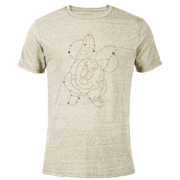 Disney Minnie Mouse Face Constellation - Short Sleeve Blended T-Shirt for Adults - Customized-Yellow
