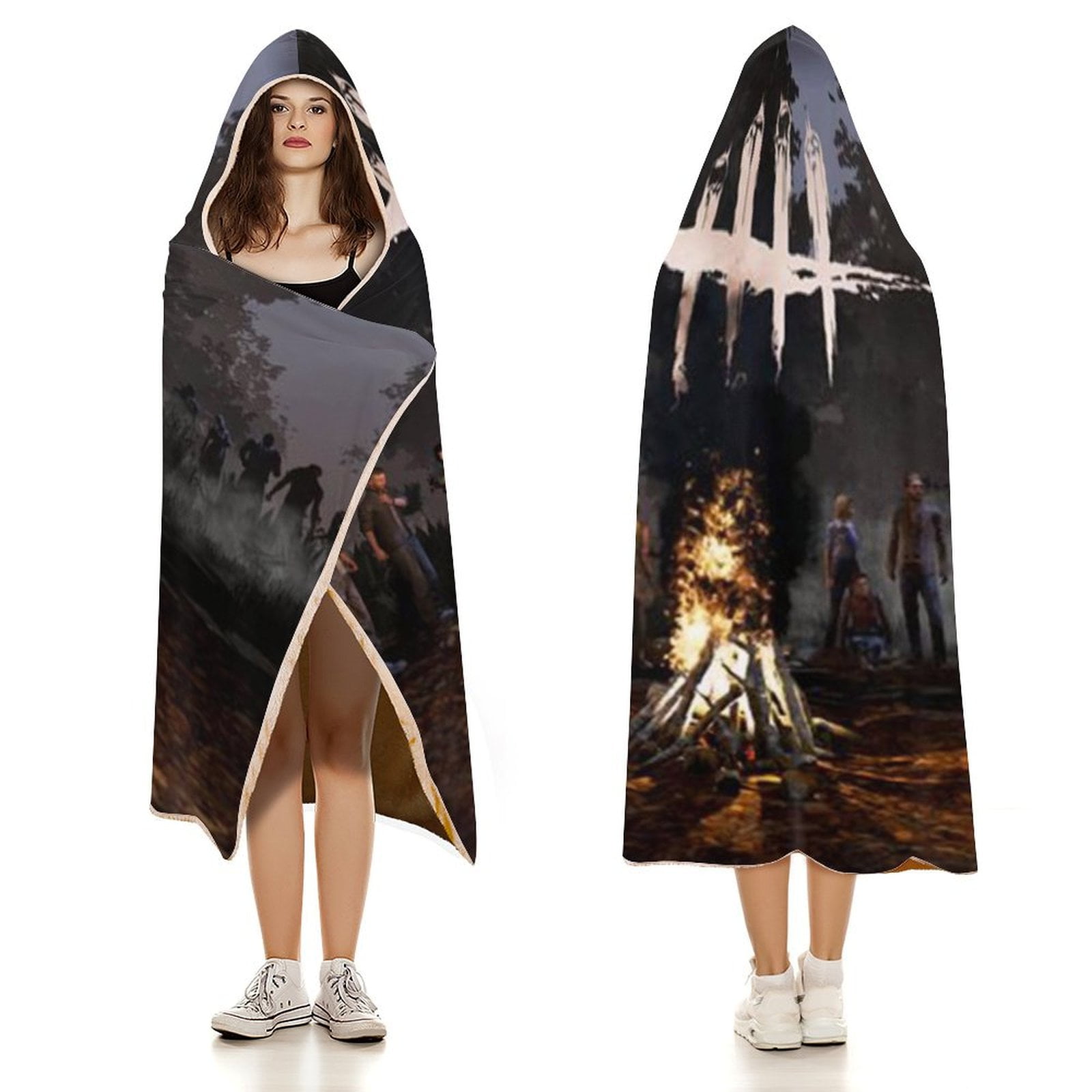 Dead by Daylight DBD Wearable Blanket Cloak Arctic Velvet Hooded Blanket Soft Fuzzy Hoodie Blanket Cape for Adults Kids 40"x50"