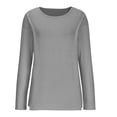 thumbnail image 4 of Xunlbb Tops for Women Trendy European And American Women's Temperament Solid Color Top Long Sleeved Round Neck Top/shirt S-2XL Great Gifts for Less, 4 of 8