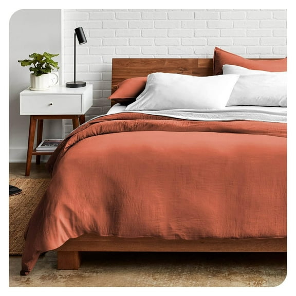 Drevy Sandwashed Duvet Cover Queen Size - Premium 1800 Collection Duvet Set - Cooling Duvet Cover - Super Soft Duvet Covers (Queen, Sandwashed Dusty Rose)