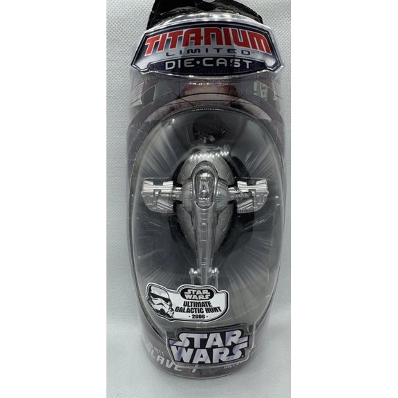 Star Wars Boba Fett Silver ship Titanium Series Die-Cast Toy Vehicle