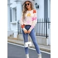 thumbnail image 3 of Cute Sweaters for Women Long Sleeve Floral Pullover Knitted Outerwear Y2K Tops Loose Winter Fall Outfits 2025  S, 3 of 8