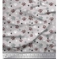 thumbnail image 1 of Soimoi Gray Rayon Fabric Paw Dog Print Fabric by the Yard 56 Inch Wide, 1 of 3