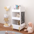 thumbnail image 5 of 3-Tier Bookcase Bookshelf, Cute White Book Organizer Storage Cabinet Freestanding Shelves and Cube Organizer for Bedroom Living Room Office School, 5 of 6