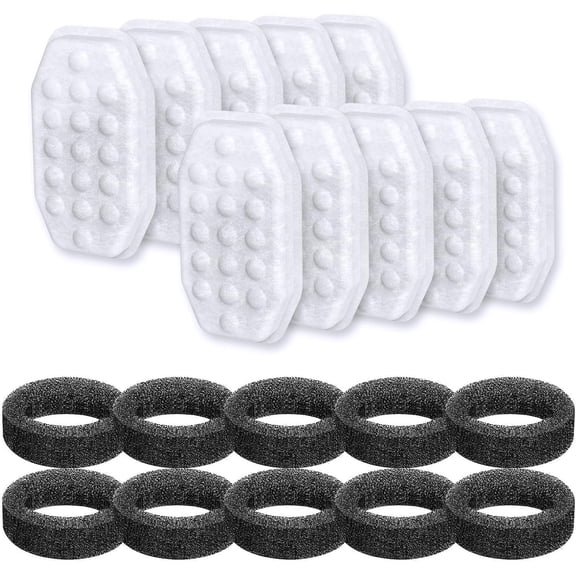 SAMANIJA 10-Pack Replacement Filters & Sponges for Pet Water Fountain