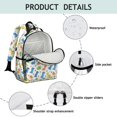 thumbnail image 4 of Colorful Dinosaur and Leaf Pattern Cute School Backpack Bag for School with Padded Back and Adjustable Shoulder Straps 15.25"x11.5"x5.25", 4 of 5