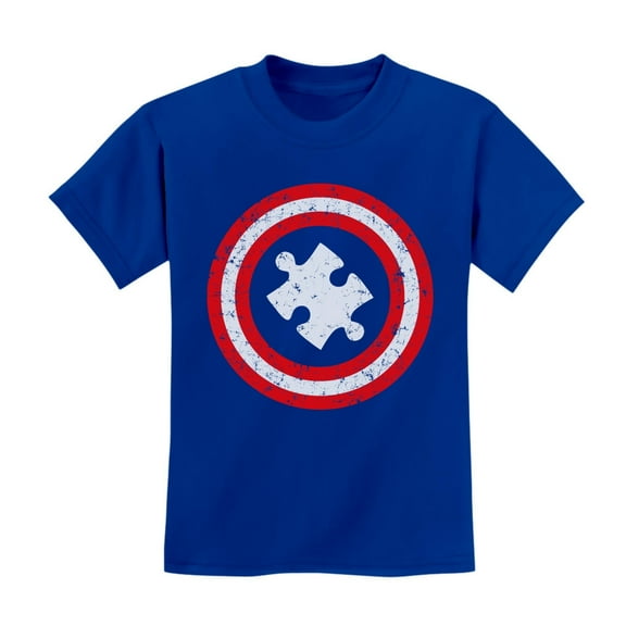 Tstars Boys Unisex Autism Awareness Kids Shirt Puzzle Superhero Captain Autism Autistic Spectrum Awareness Acceptance Autistic Support Shirts for Boys Kids T-Shirt
