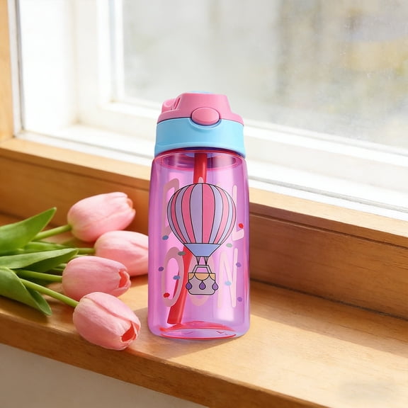 Kids Toddler Sippy Cup LeakProof Portable Water Bottle with Soft Silicone Straw, Spill Proof, Easy to Clean, Lightweight for Baby Daily Use Travel Outdoor Kindergarten A