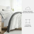 thumbnail image 4 of Noble Linens 8 Piece Patterned Duvet Bedding Bundle, Etched Gate Gray, Cal King, 4 of 6