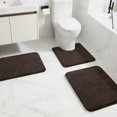 thumbnail image 7 of Tripumer Brown Memory Foam Rug Set Soft 3 Piece Bath Rug for Home Kitchen Comfort and Absorbency, 7 of 7