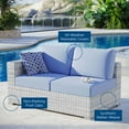 thumbnail image 3 of Modway Convene Outdoor Patio Left-Arm Loveseat in Light Gray Light Blue, 3 of 8