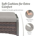 thumbnail image 4 of OPOHORO 4-Piece Patio Conversation Set with 2 Swivel Rocking Chairs and 2 Ottomans, PE Wicker Outdoor Furniture with Gray Cushions for Porch or Backyard, 4 of 13