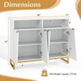 thumbnail image 5 of Kadyn Modern Sideboard Buffet Cabinet with 4 Doors and Adjustable Shelves, Kitchen Buffet Cabinet for Dining Room, Kicthen, Living Room, Restaurant, White, 5 of 7