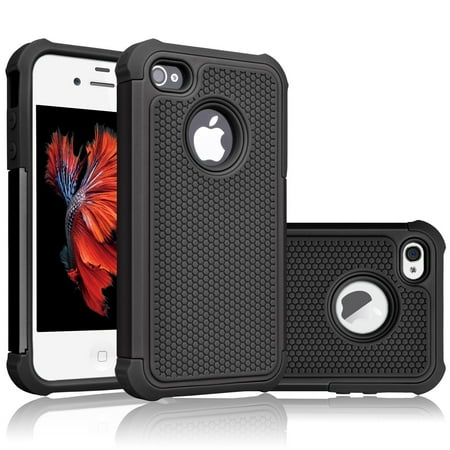 iPhone 4S Case, Tekcoo(TM) [Tmajor Series] iPhone 4/4S Case Shock Absorbing Hybrid Best Impact Defender Rugged Slim Grip Bumper Cover Shell Plastic Outer Rubber Silicone (Best Custom Iphone Cases)