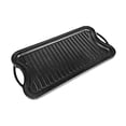 thumbnail image 2 of lingqin Reversible BBQ Griddle Barbecue Plate Cast Iron Cookware Heavy Duty Grilling Pan Pan for Stovetop Campfire Pancakes, 2 of 9