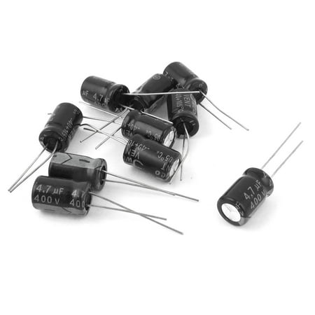 Unique Bargains 10 Pcs 400V 4.7uF 105C Radial Lead Electrolytic Capacitor 8mm x 13mm