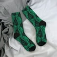thumbnail image 5 of Fuzoiu Mint Bird Feathers Print Athletic Crew Socks for Men & Women,Casual Crew Socks,Above Ankle Crew Socks for Business, Casual, 5 of 6