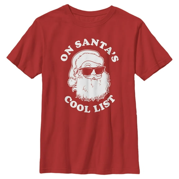 Boy's Lost Gods Santa’s Cool List Graphic Tee Red Small