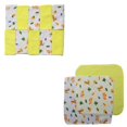 thumbnail image 1 of Bambini 023-3-Packs Wash Cloth Set, Yellow with Assorted Prints - 12 Piece Pack, 1 of 3