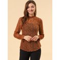 thumbnail image 2 of Blusa Floral Cuello Volantes Encaje Ganchillo marrón T XL, 2 of 6
