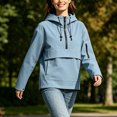 thumbnail image 6 of TaTaai Womens Anorak Long Sleeve Half Zip Hooded Waterproof Windbreaker with Pockets Lightweight Outdoor Hiking Jacket, 6 of 8