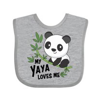 Inktastic My Yaya Loves Me Cute Panda Boys or Girls Baby Bib