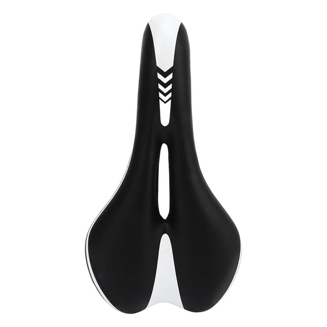 Sillín de silicona amortiguador para ciclismo, asiento de bicicleta de montaña transpirable en blanco y negro