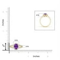 thumbnail image 4 of ANGARA Natural Oval Amethyst Split Shank Halo Ring in 14K Yellow Gold for Women (Size-6x4mm) | February Birthstone, Birthday, Anniversary, Jewelry Gift for Women | Natural Amethyst Ring, 4 of 8