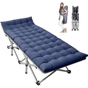 Slsy XL Folding Camping Cots with 3.3 inch 2 Sided Mattress, 75* 28 Sleeping Cot Guest Bed,Folding Bed Cot with Carry Bag